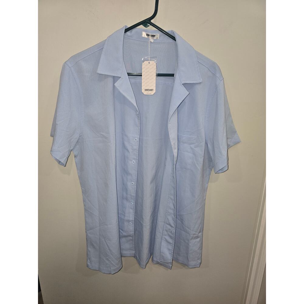 COOFANDY Men's Short Sleeve Business Casual Shirt Regular Fit - Size Med - NWT